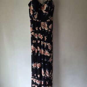 Xhilaration Black Floral Jumpsuit Size S